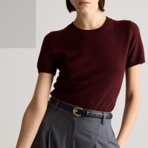 Quince Deep Red Crew Neck Sweater